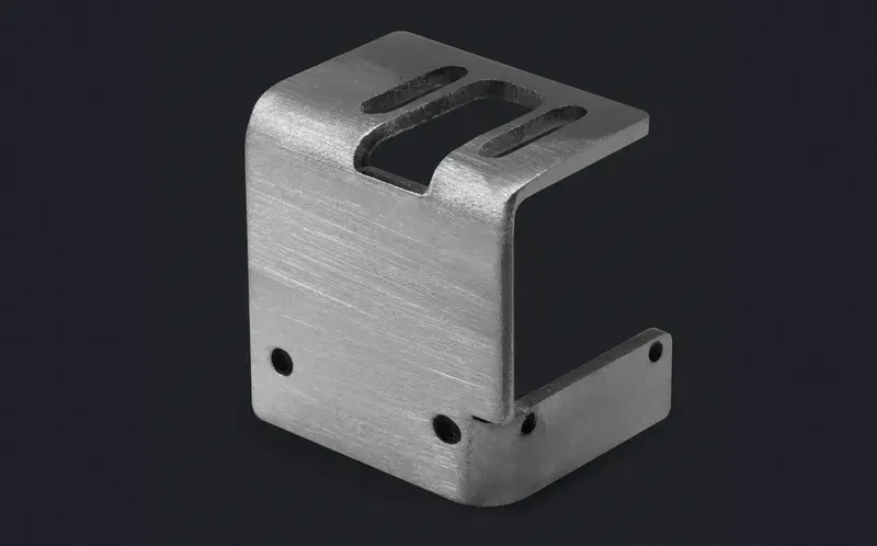 Brushed stainless steel machined components
