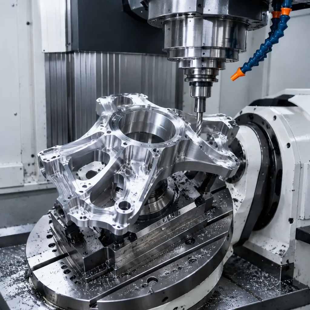 Five-axis machined contoured metal component